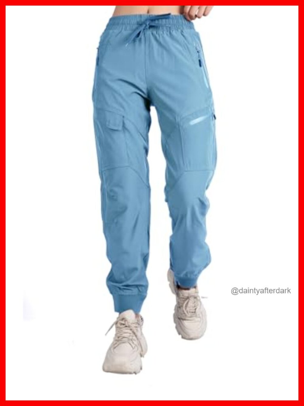 Women's Athletic Cargo Joggers Quick Dry UPF 50 Zipper Pockets Hiking Workout